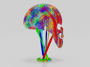 Colored skull 3Dminiature table 3D 打印模型
