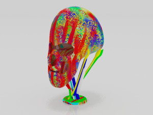 Colored skull 3Dminiature table 3D 打印模型