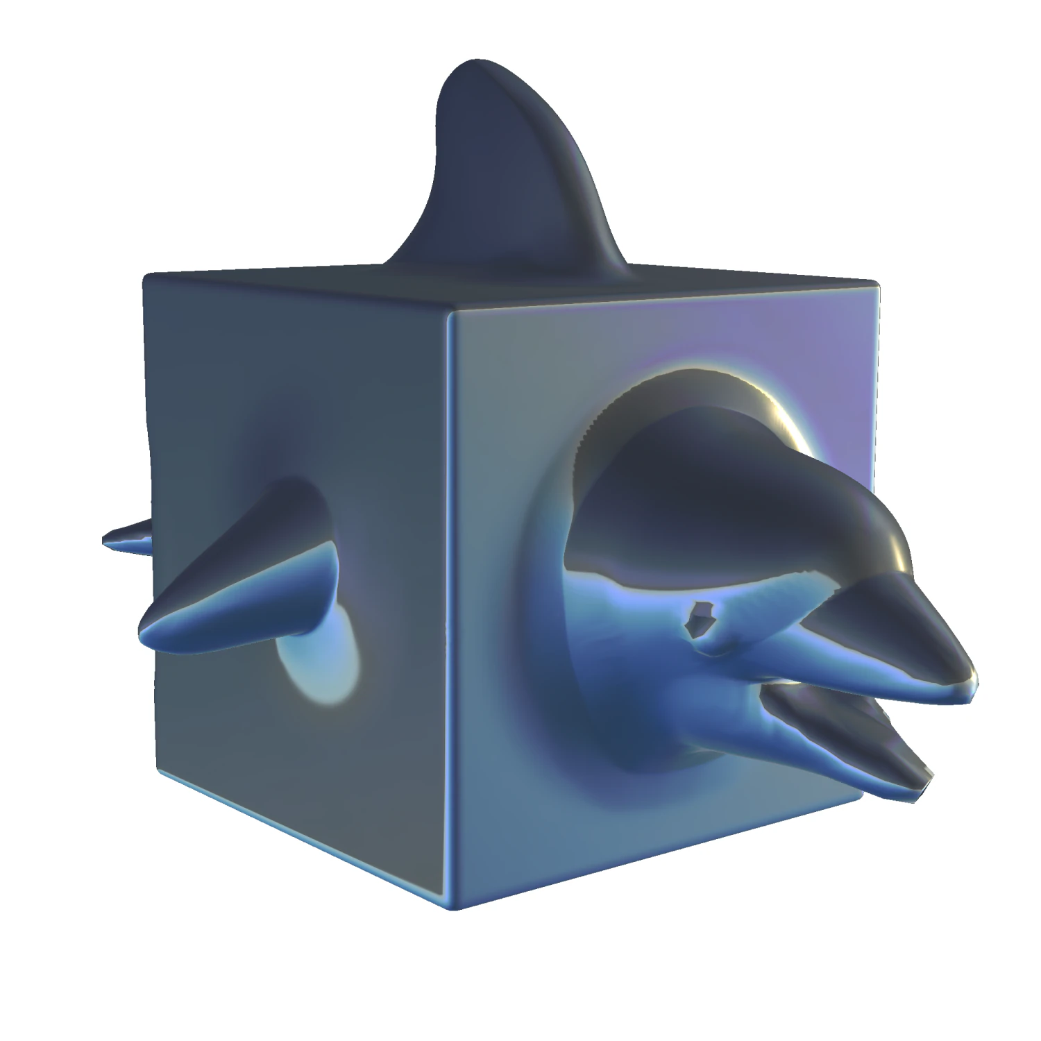 Dolphin 3D miniature 3D Print Model .c4d .max .obj .3ds .fbx .stl .blend