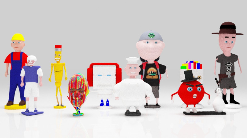 Character pack 3D printer miniature 3D-Modell .c4d .max .obj .3ds .fbx .stl .blend 