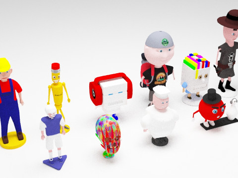 Character pack 3D printer miniature 3D-Modell