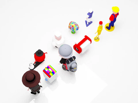 Charakterpaket 3D-Drucker-Miniatur 3D Modell