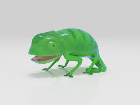 Bunglon Cameleon Reptile Pets 3D Модель