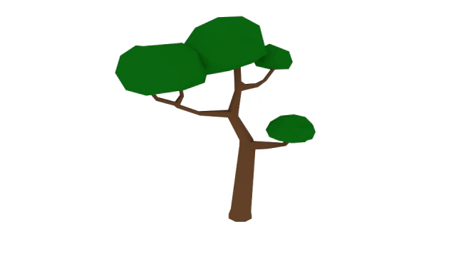 &aacute;rvore low-poly simples Modelo 3D .c4d .max .obj .3ds .fbx .stl .blend 
