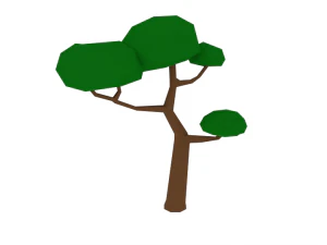 단순한 로우 폴리 트리 3D 모델