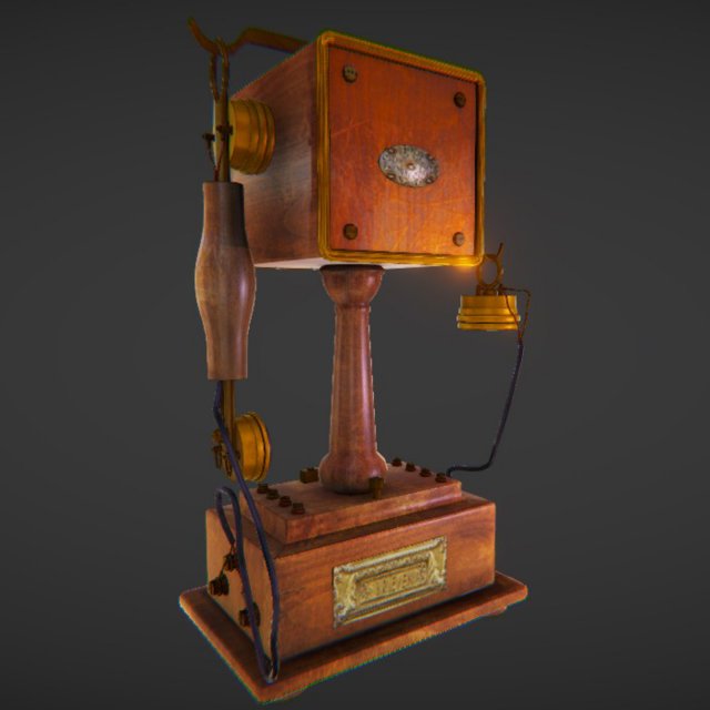 vintage telephone 3D Model .c4d .max .obj .3ds .fbx .stl .blend 