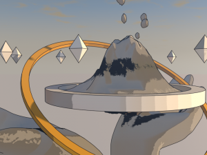 cartoon mountain scene 3Dモデル