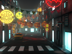 china town 3D-Modell