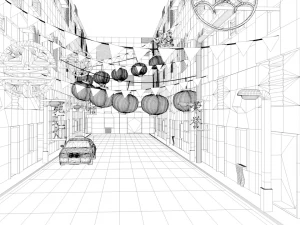 china town 3D Model