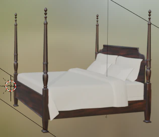 King bed 1 3D Model .c4d .max .obj .3ds .fbx .stl .blend 