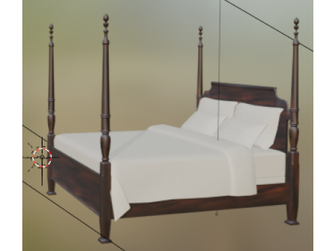 Letto matrimoniale 1 Modello 3D