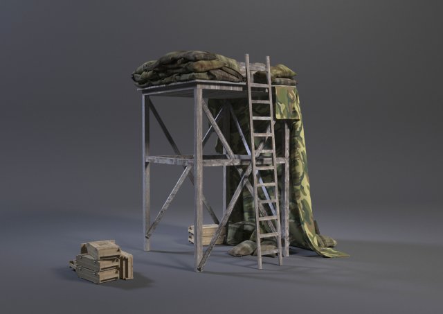 reference point military observation tower 3Dモデル .c4d .max .obj .3ds .fbx .stl .blend 