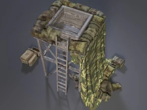 punto di riferimento torre di osservazione militare Modello 3D