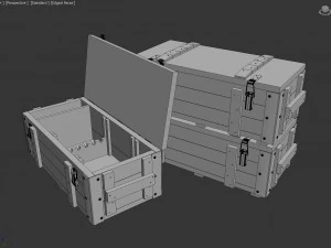 military boxes for ak-47 3D Model
