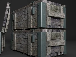 military boxes for ak-47 3D Model