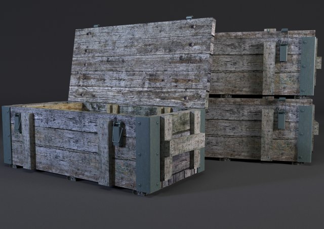 military boxes for ak-47 3D Модель .c4d .max .obj .3ds .fbx .stl .blend 