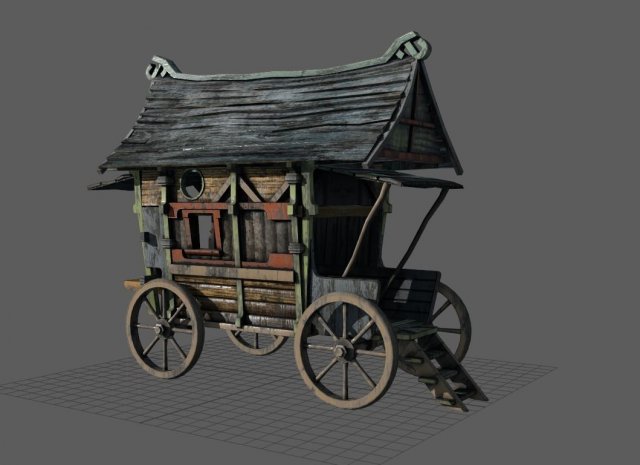 fancy medieval caravan 3Dモデル .c4d .max .obj .3ds .fbx .stl .blend 