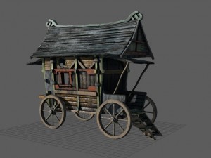 fancy medieval caravan 3D Model