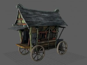 fantazyjna średniowieczna karawana Model 3D