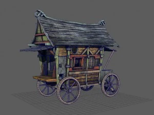 fantazyjna średniowieczna karawana Model 3D