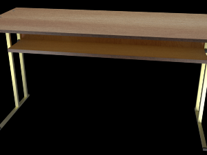 wooden school desk Modello 3D