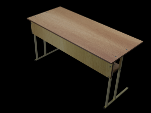 wooden school desk 3D Model