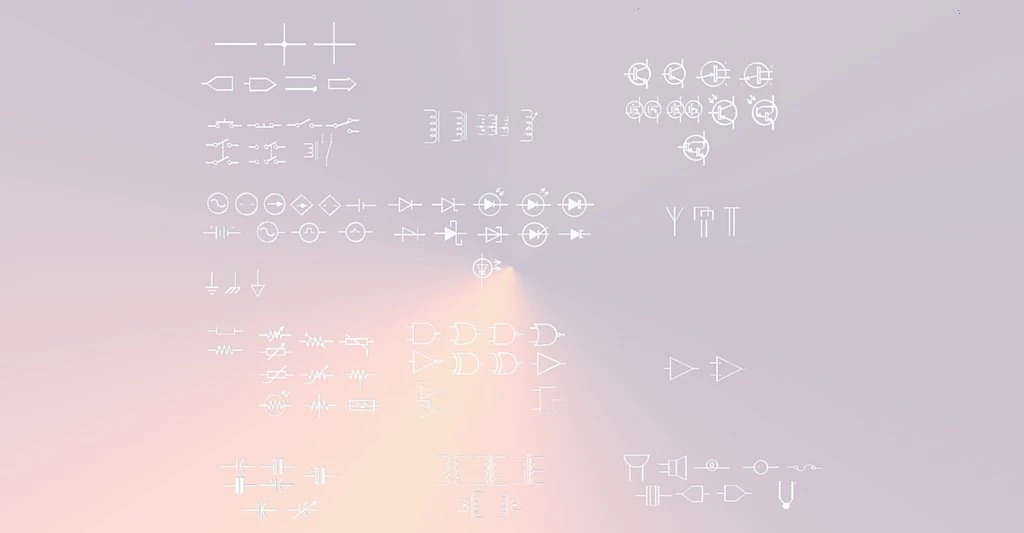 100 electrical electronic circuit symbols 3D Model .c4d .max .obj .3ds .fbx .stl .blend