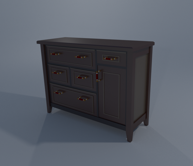 dresser and nightstand 3D Модель .c4d .max .obj .3ds .fbx .stl .blend 
