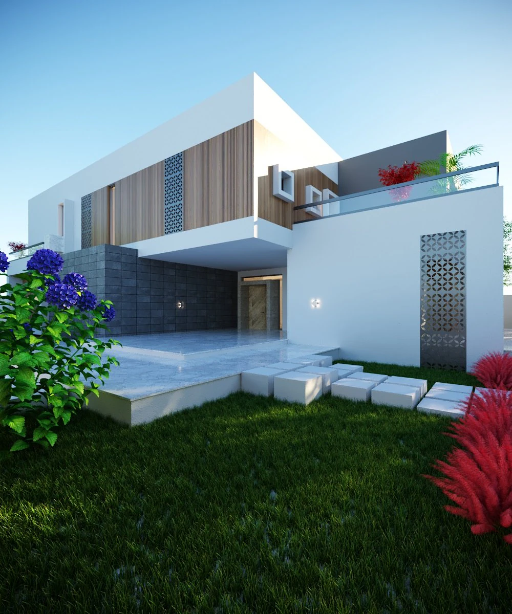 Modern villa 3D Model .c4d .max .obj .3ds .fbx .stl .blend 