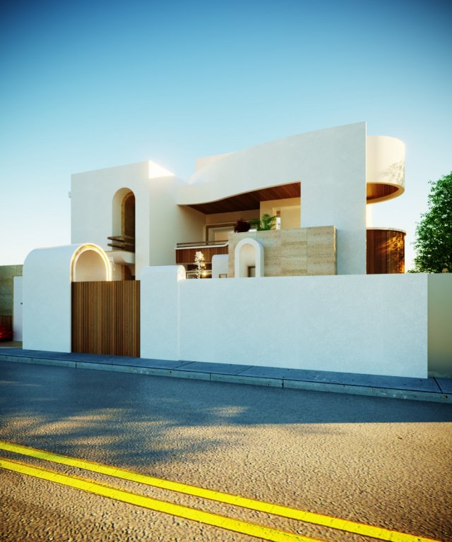Modern villa model in modern Arabic style Model 3D .c4d .max .obj .3ds .fbx .stl .blend 