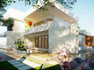 Modern model of a modern villa in the middle style 3D Model