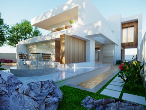 Modern model of a modern villa in the middle style Modèle 3D