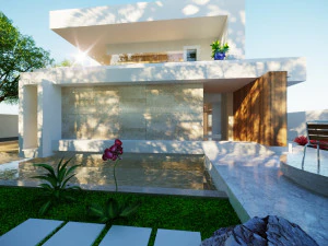 Modern model of a modern villa in the middle style 3D Model