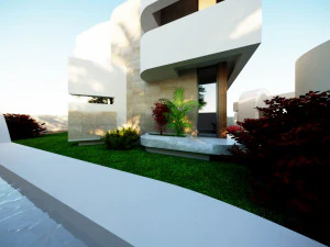 Modern villa curves 411 3D Model