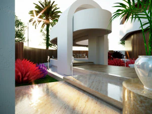 Modern villa curves 411 3D Model