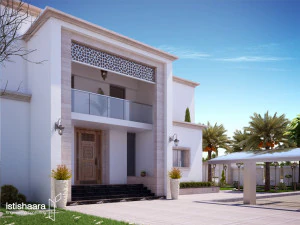 Model villa modern dengan gaya tengah Model 3D