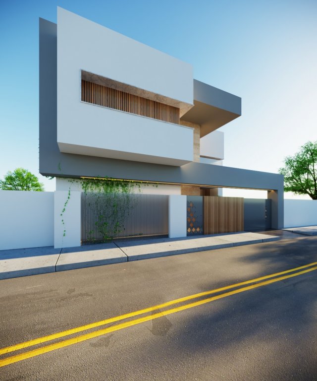 Modern villa model 256 3D 模型 .c4d .max .obj .3ds .fbx .stl .blend 