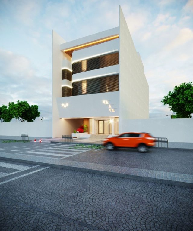 Commercial building 3D Model .c4d .max .obj .3ds .fbx .stl .blend 