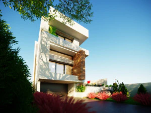 A model of a modern villa in the middle style 3D Model