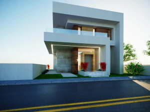 A model of a modern villa in the middle style 3D Model