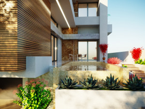 A model of a modern villa in the middle style 3D 모델