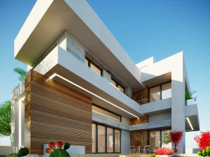 A model of a modern villa in the middle style 3D Model