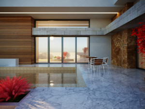 A model of a modern villa in the middle style 3D 모델