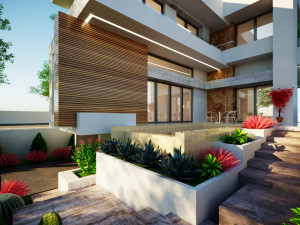 A model of a modern villa in the middle style 3D 모델
