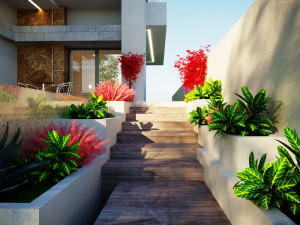 A model of a modern villa in the middle style 3D 모델