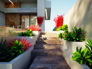 A model of a modern villa in the middle style 3D Model