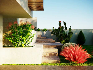 A model of a modern villa in the middle style 3D Model