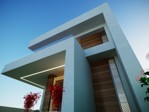A model of a modern villa in the middle style 3D 모델