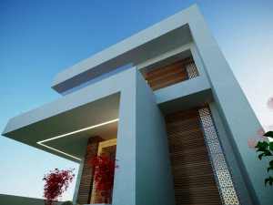 A model of a modern villa in the middle style 3D Model