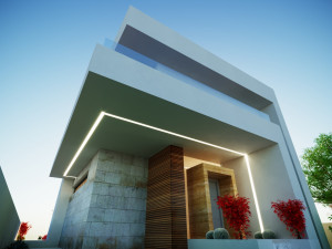 A model of a modern villa in the middle style 3D 모델